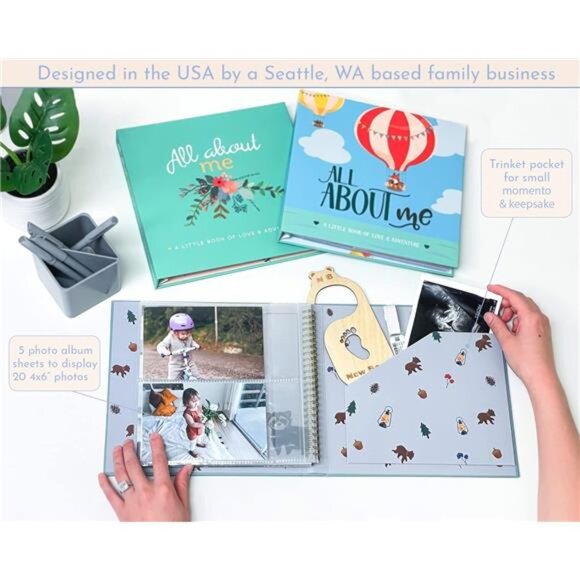 Baby Memory Book - Milestone Keepsake Baby Photo Album - First 5 Years Scrapbook - Picture 4 of 8